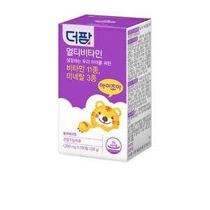 더팜 멀티비타민 츄어블 블루베리맛 100정 50일분 당일배송