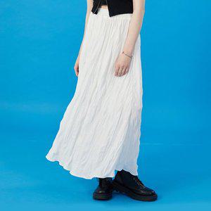[KOLEAT]WOMEN 쿨링 냉장고 마몽 주름 플레어 롱스커트 [WHITE] 롱치마 ver.