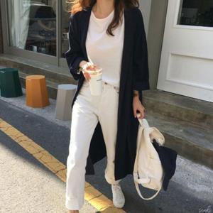 [XB65LKM5]여성 가을 패션 아이템 캐주얼 아우터 롱 외투