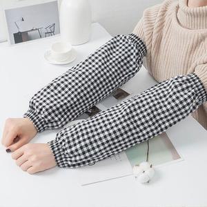 [XB8L341N]체크 팔토시 블랙 작업용토시 면토시 체크토시