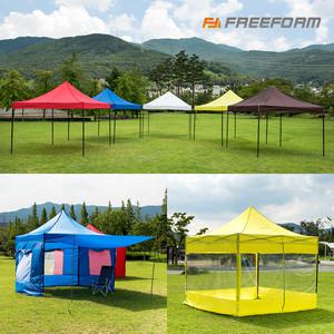 대형 접이식 캐노피 천막/단품 투명바람막이4면 3x3m/포장마차 테라스 텐트 이동식 행사용 그늘막 바람막이