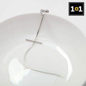 [메리그린] 1+1 써지컬 큐빅 체인 크로스 롱 피어싱(한쪽판매)