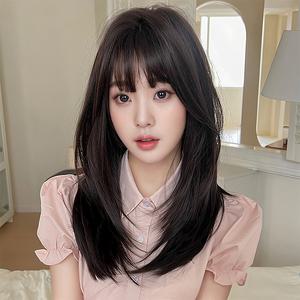 키라비 가발 여성 통가발 스트레이트 긴머리 레이어드 컷 중단발 55cm KPE-420