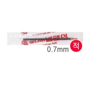 (적색 12개입) 모나미 볼펜심(영심 0.7mm)/리필/교체용/필기구/문구/사무실/학생/공부/컬러/잘써지는/칼라