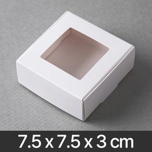 정사각 투명창 상자 화이트 7.5x7.5x3 선물 박스 포장 종이 케이크 창문 예쁜 답례품 머핀 쿠키