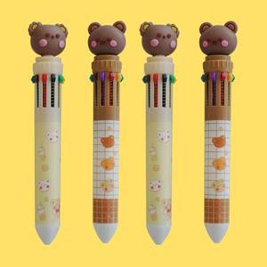 아트박스/갓샵 행사 10색 곰돌이 볼펜 곰 캐릭터 펜 0.7mm 답례 선물