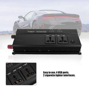 차량용 전원 인버터 컨버터, USB 어댑터, 자동차 액세서리, 000W, 12V ~ 220V LCD 디스플레이