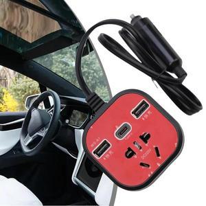 차량용 전원 인버터 LED 디스플레이 충전기, USB 포트 3 개, 변압기 자동차 부품 소켓 12V, 150W
