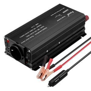 차량용 인버터 어댑터 전원 컨버터, 순수 사인파 EU 소켓, DC 12V-AC 220V, 3.1A 듀얼 USB, 1500W, 2200W,