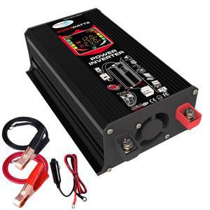 듀얼 USB 지능형 전원 인버터, 차량용 스마트 LCD 디스플레이, 아이패드호환 휴대폰용, DC 12V, AC 110V, 2