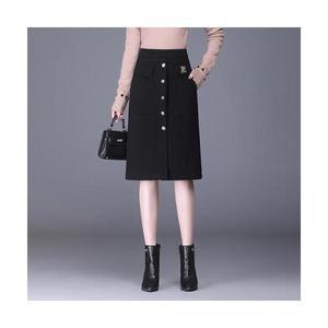 여자 정장 스커트 겨울 모직 치마 슬림핏 기모 H라인 원픽4