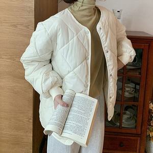 [오노마] ONM 여성 패딩조끼 날씬해보이는 방한 루즈핏 마름모무늬