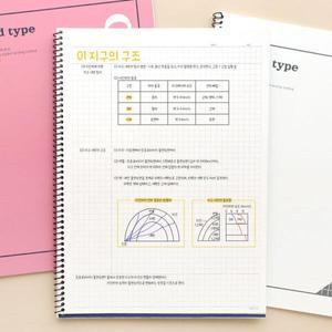 아트박스/갓샵 모눈 코넬 노트 스프링 공책 유선 코넬식 줄 A4 링
