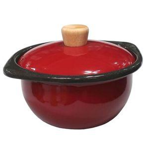 법랑 뚝배기 인덕션 뚝배기 찌개 라면 냄비 레드 1.2