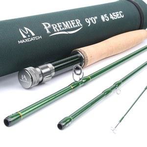 고성능을 위한 MAXIMATCHATCH Maxcatch 3-12wt 중속 액션 프리미어 플라이 낚싯대-IM8 카본 블랭크, AA 코크 그립 하드 크롬 가이드 포함