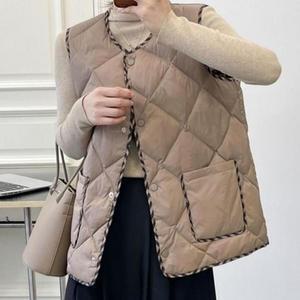 경량조끼 누빔 조끼 라운드넥 가을 패딩 변형 봄 (3et6P)