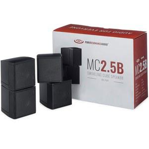 순수 공진 오디오 MC2.5B 듀얼 2.5 u201D 스위블링 서라운드 사운드 미니 큐브 스피커(페어, 블랙)(브라켓 없음)