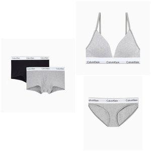 [Calvin Klein Underwear](대구신세계)(선물포장)CK  모던 코튼 브라렛 세트+남성 2PK 드로즈 커플 SET(...