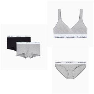 [Calvin Klein Underwear](대구신세계)(선물포장)CK  모던 코튼 스쿱백  세트+남성 2PK 드로즈 커플 SET...