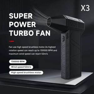 3 세대 X3 강력한 송풍기 미니 터보 제트 선풍기, 휴대용 브러시리스 모터, 산업용 덕트 선풍기, 130,000 R