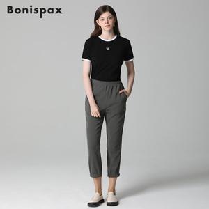[보니스팍스][보니스팍스(Bonispax)] 절개 밑단 비조 밴딩 배기 팬츠 (택가격 99000원)