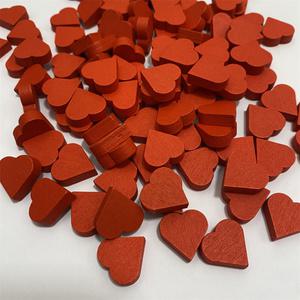 100Pcs 15mm x 5mm 붉은 심장-모양 전당포 나무 체스 맨 게임 조각 토큰 보드 게임 액세서리