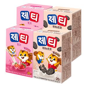제티 딸기맛 + 쿠키앤쵸코 각 17g 40개입 총 80개입