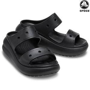 크러쉬 샌들 여성 키높이 통굽 플랫폼 웨지힐 슬리퍼 207670-001 블랙