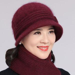 중년여성겨울모자 할머니 겨울 머플러 모자 벙거지 세트