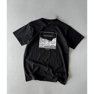 2025 보너스! SNOW PEAK 반팔 티셔츠 공동 레저 야외 캠핑 프린트 코튼 남성과 여성 Snow Peak Tide Summer