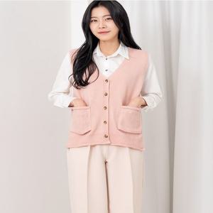 PKT 1024 여성포켓단추데일리 니트조끼