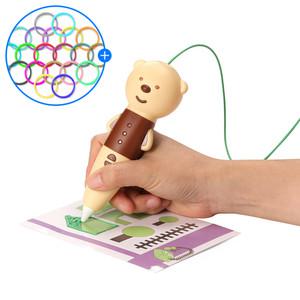 오르트 곰돌이 3D펜 PCL 필라멘트 저온 어린이 쓰리디펜+필라멘트 10종