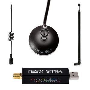 Nooelec NESDR Smart v4 Bundle - 프리미엄 RTL-SDR 알루미늄 인클로저 포함 0.5PPM TCXO SMA 입력 3 안테