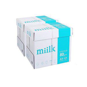 [miilk]한국제지 밀크 A4용지 복사용지 80g 2박스 5000매