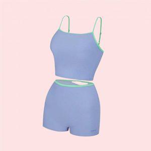 아레나 여성 여자 우먼스 비치 크롭브라탑+팬츠 바지 하의 비키니 수영복 세트 윈더레저 A4BL1SM01 BLU