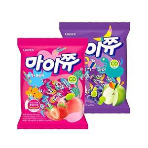 [크라운]크라운 마이쮸 봉지 284g 세트 (총 8봉 딸기복숭아 4봉 + 포도사과 4봉)