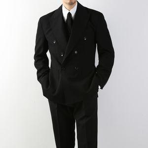 [쿼터]남자 블랙 테일러드 더블 수트 정장 자켓 1color