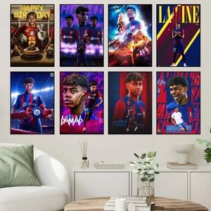 L-Lamine FootballStar Y-Yamal 27 P 포스터 인쇄 벽 스티커 그림 침실 장식 사무실 홈