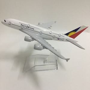 JASON TUTU 필리핀 에어버스 A380 비행기 모형 다이캐스트 금속 1/400 체중계 16cm