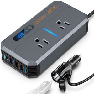 200W 자동차 인버터 DC 12V AC 110V 220V 자동차 인버터 변환기 자동 전원 어댑터 USB 유형 C 미국 EU 플러