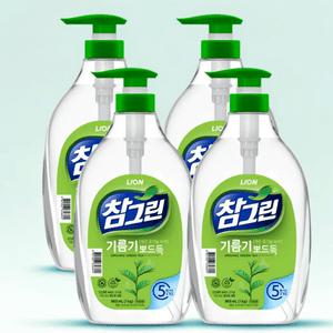 참그린 기름기뽀드득 용기 주방세제 1kg 4개