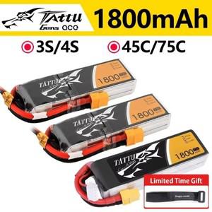 Tattu FPV LiPo 충전식 배터리, RC 레이싱 드론 쿼드콥터 3S, 4S, 45C, 75C, 1P, 1800mAh