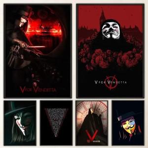 VVendetta 아트 포스터 빈티지 프린트 홈 페인팅, 욕실 주방 바 액세서리, 대형 벽 스티커