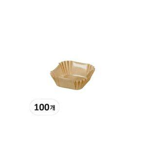 가오스 국내생산 PET코팅 종이머핀컵(크라프트지) 100개입 45mm 사각