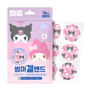 썸머겔밴드 마이멜로디&쿠로미 산리오 썸머 패치 모기 하이드로겔 밴드 18매입