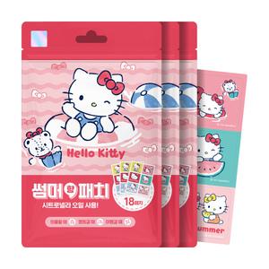 썸머패치 헬로키티 산리오 썸머 향 패치 모기 밴드 18매입, 3개