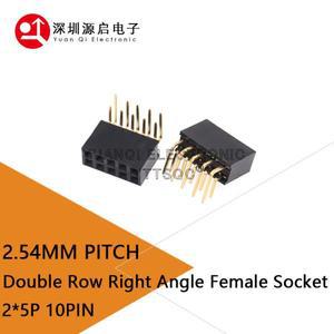 2x5 핀 10P 이중 행 직각 암 헤더, 2.54MM 피치 스트립 커넥터 소켓 arduino용, 개