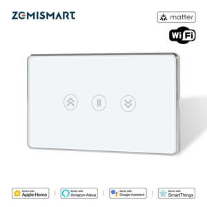 투야 스마트봇Zemismart Matter over WiFi 스마트 커튼 스위치터치 패널 포함 US 스위치 Tuya Home Google