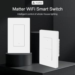 투야 스마트봇Zemismart Matter WiFi 3 방향 스마트 스위치 미국 푸시 버튼 벽 조명 Google Assistant Home