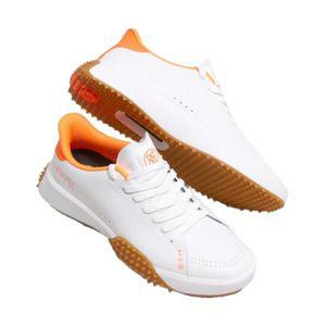 [지포어]G/FORE G.112 P.U. LEATHER GOLF SHOE (GMF000067-SNOW / SHOCKING ORANGE) (남성 골프화) 47790